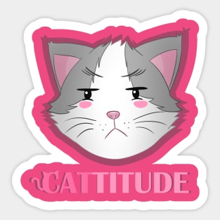 Cattitude face Sticker